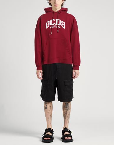 Gcds Man Sweatshirt Burgundy Size M Cotton