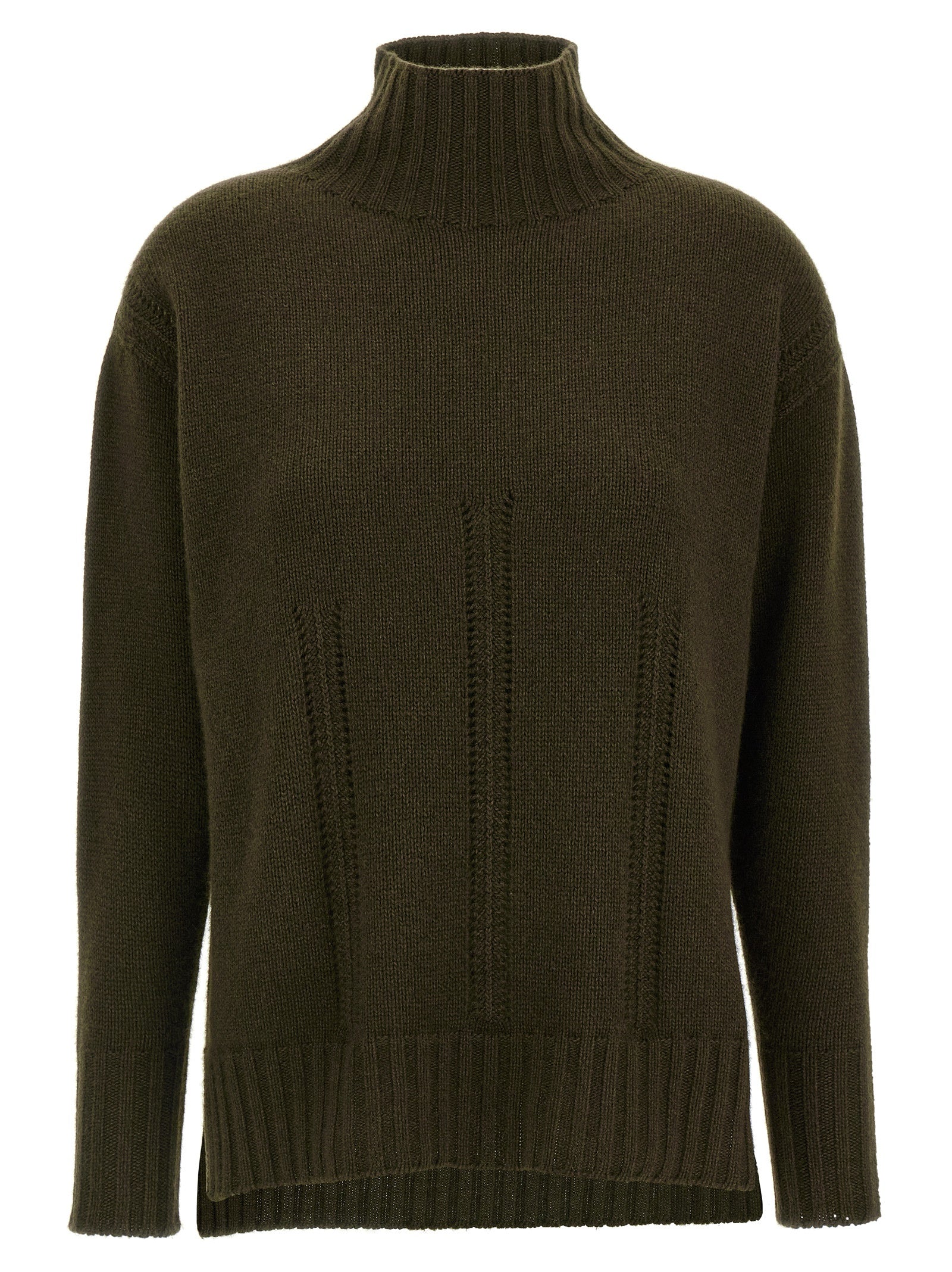 Cashmere-Cotton Cable-Knit Sweater — Green