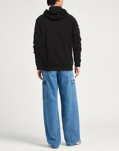 Man Sweatshirt Black Size 3XL Cotton, Polyester