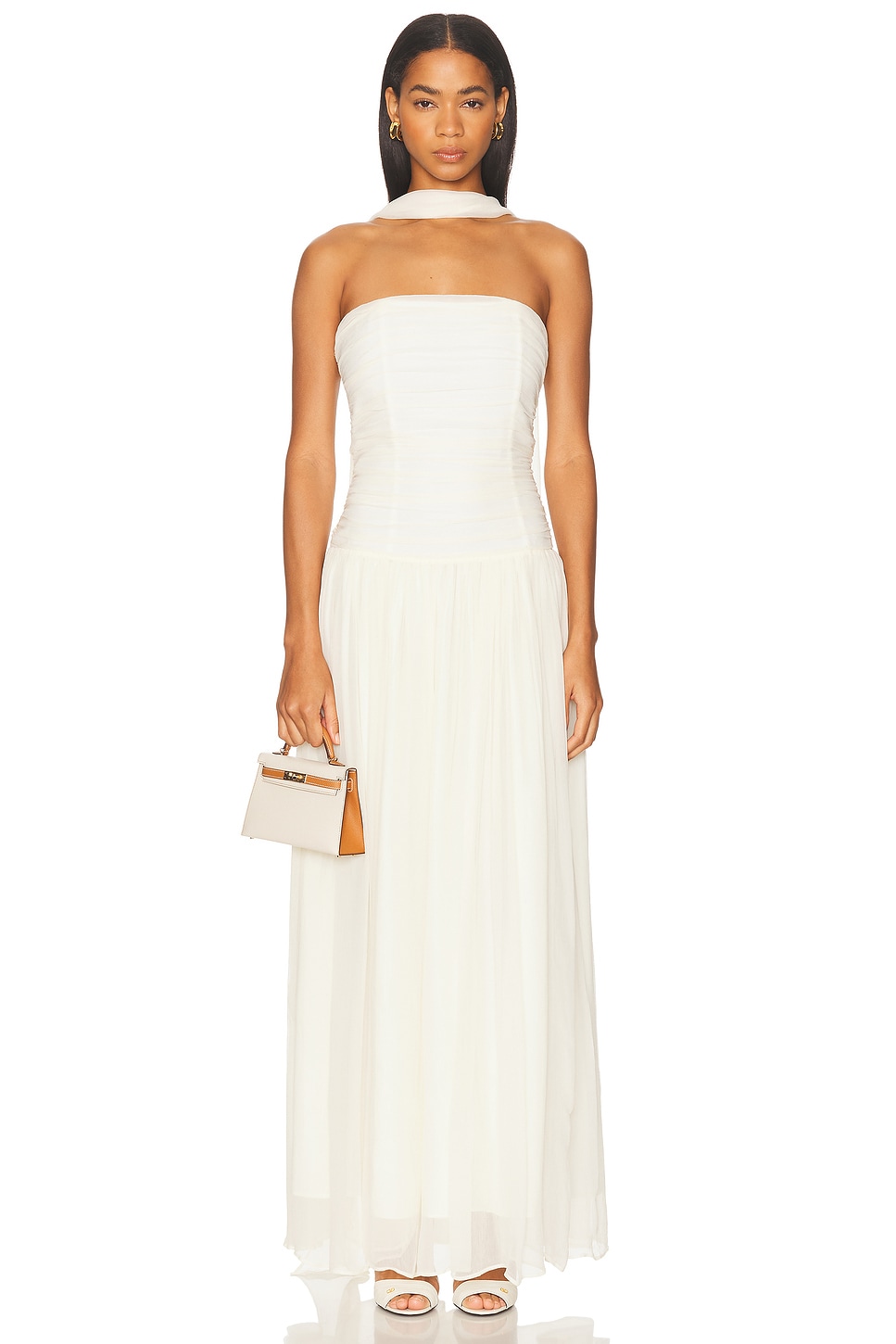 LPA Skye Maxi Dress in Ivory - Ivory. L also in XXS, XS