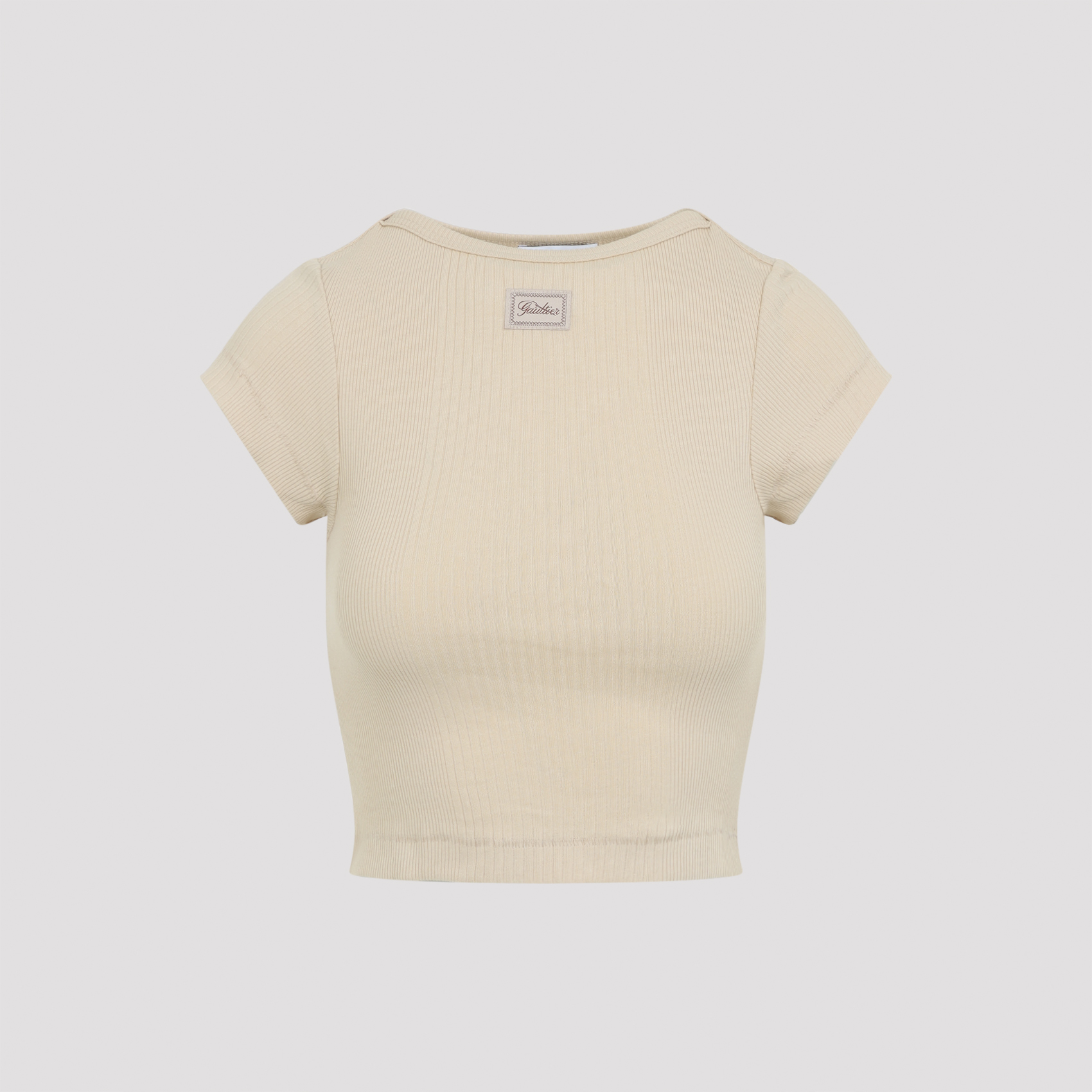 Cropped T-shirt Nude & Neutrals Cotton Tshirt - Women
