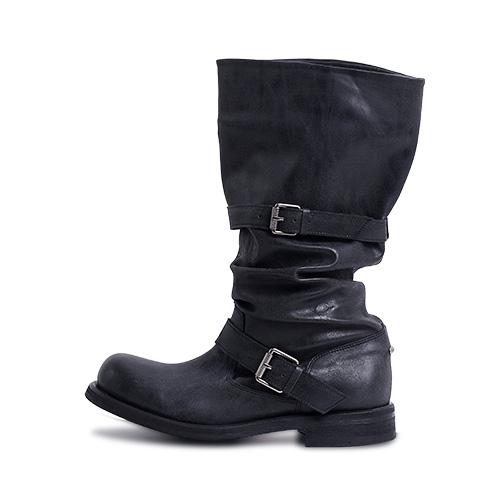 Slouchy Long Boot_Washed Black