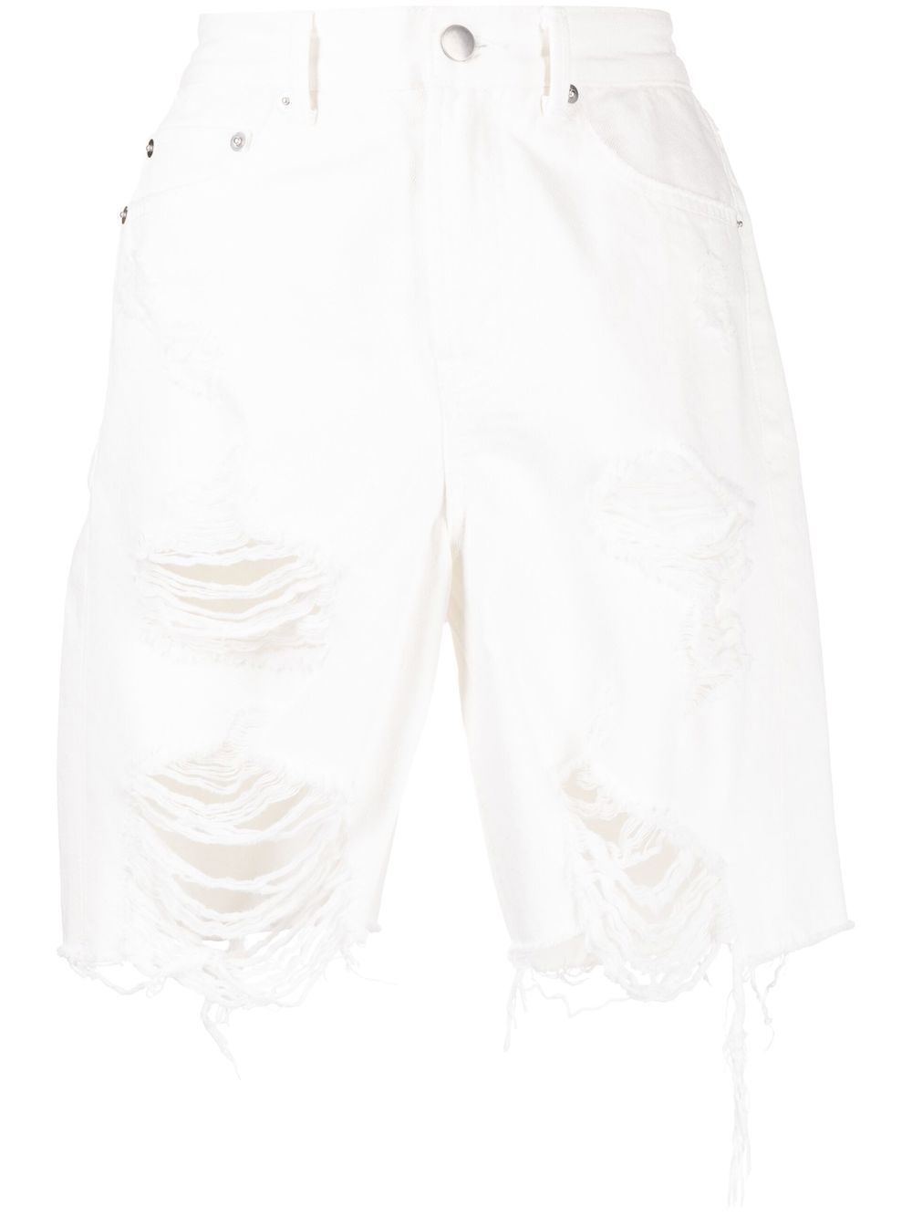 Straight leg denim shorts - Black