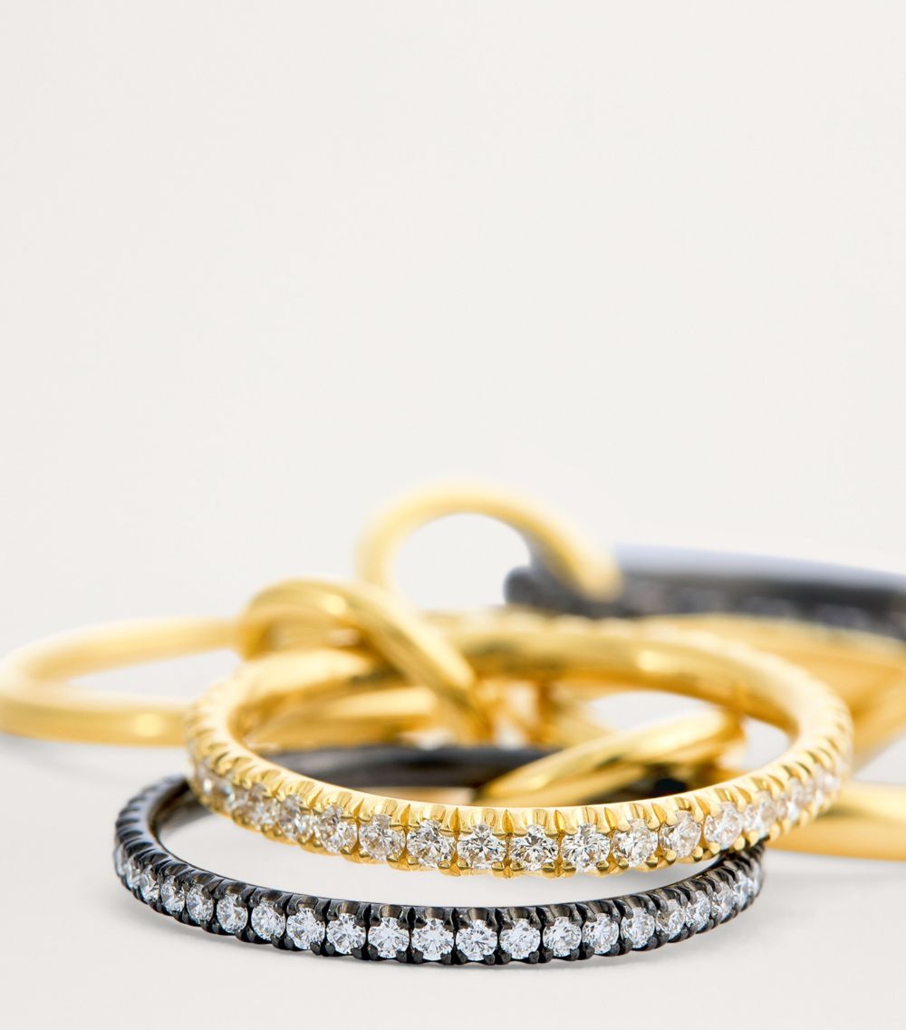 Yellow Gold, Silver And Diamond Noelle Ring