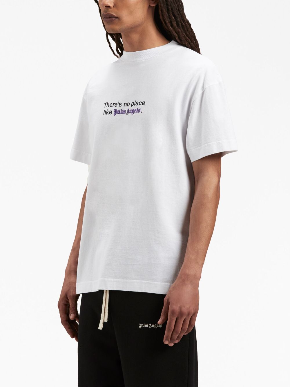 No Place slogan-print cotton T-shirt - White