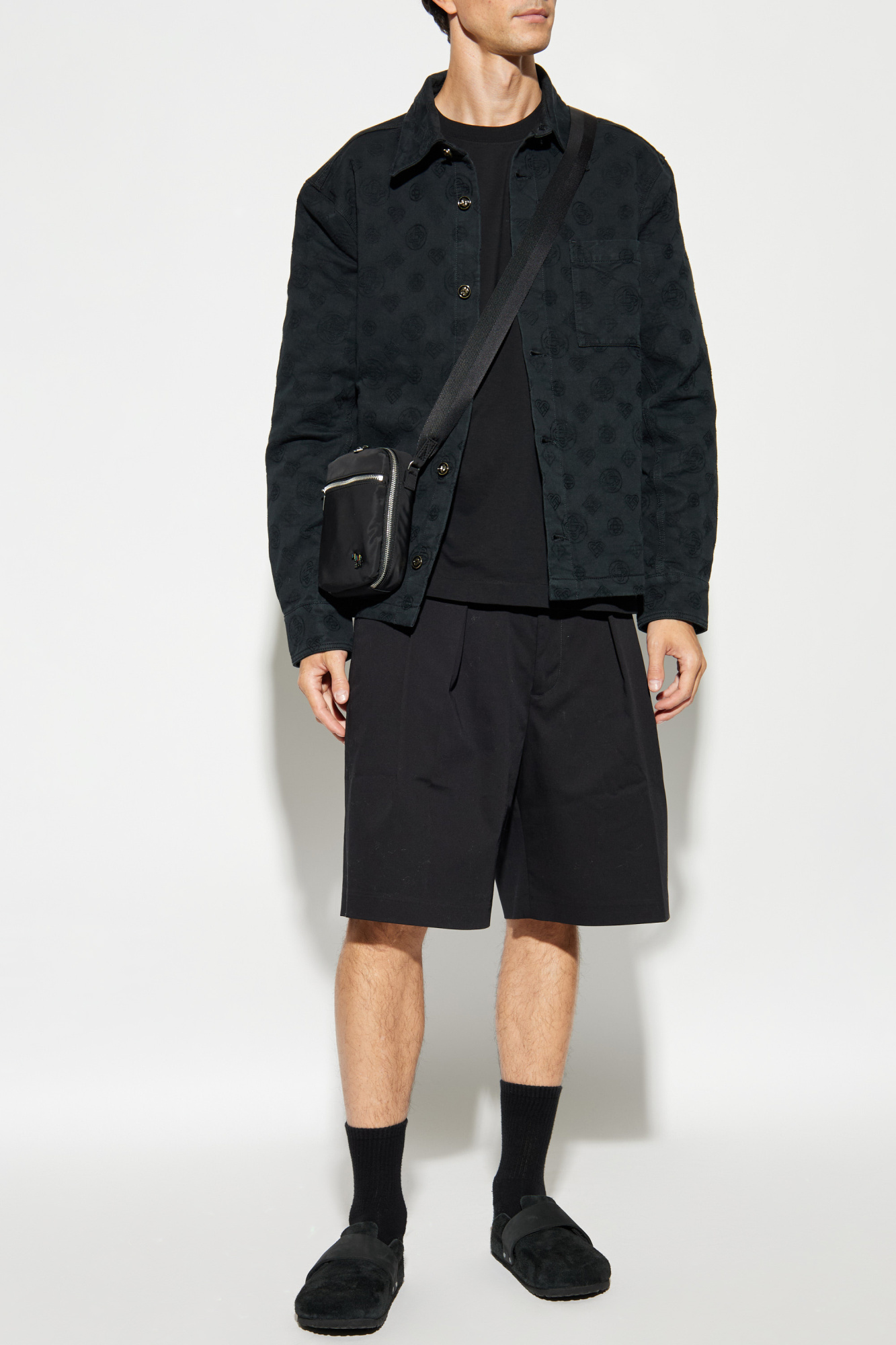 Creased Shorts, Men's, Black