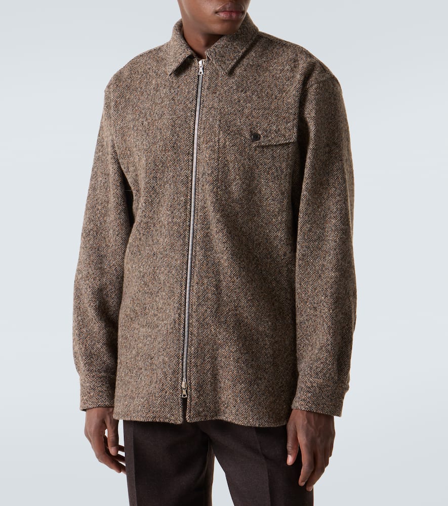Wool and cotton-blend tweed overshirt