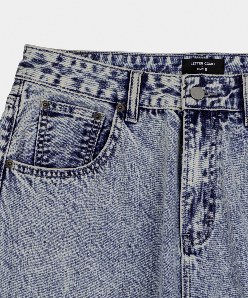 Stone Wide Jeans Denim Pants Ice Gray