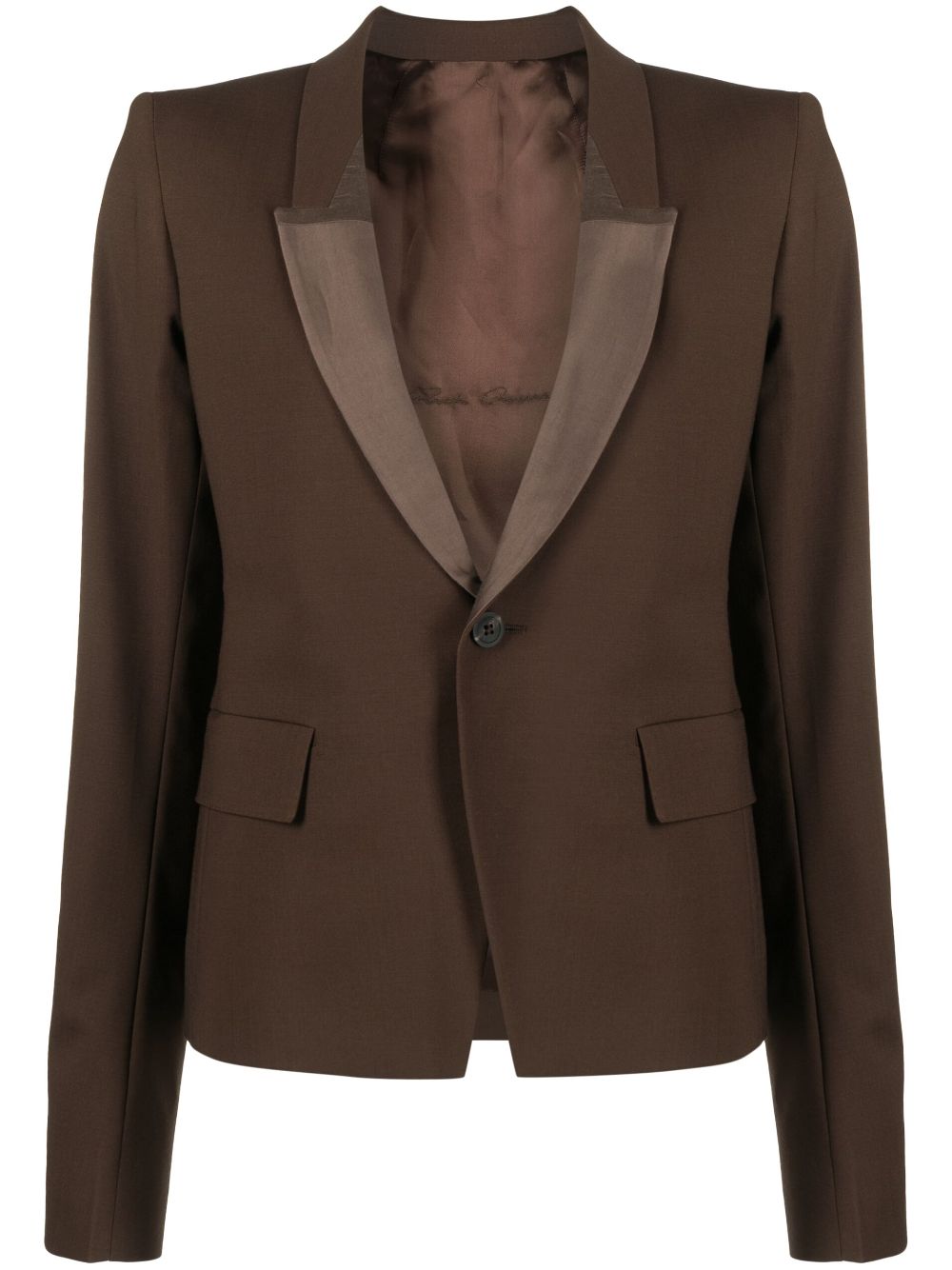 Shawl-lapels single-breasted blazer - Brown