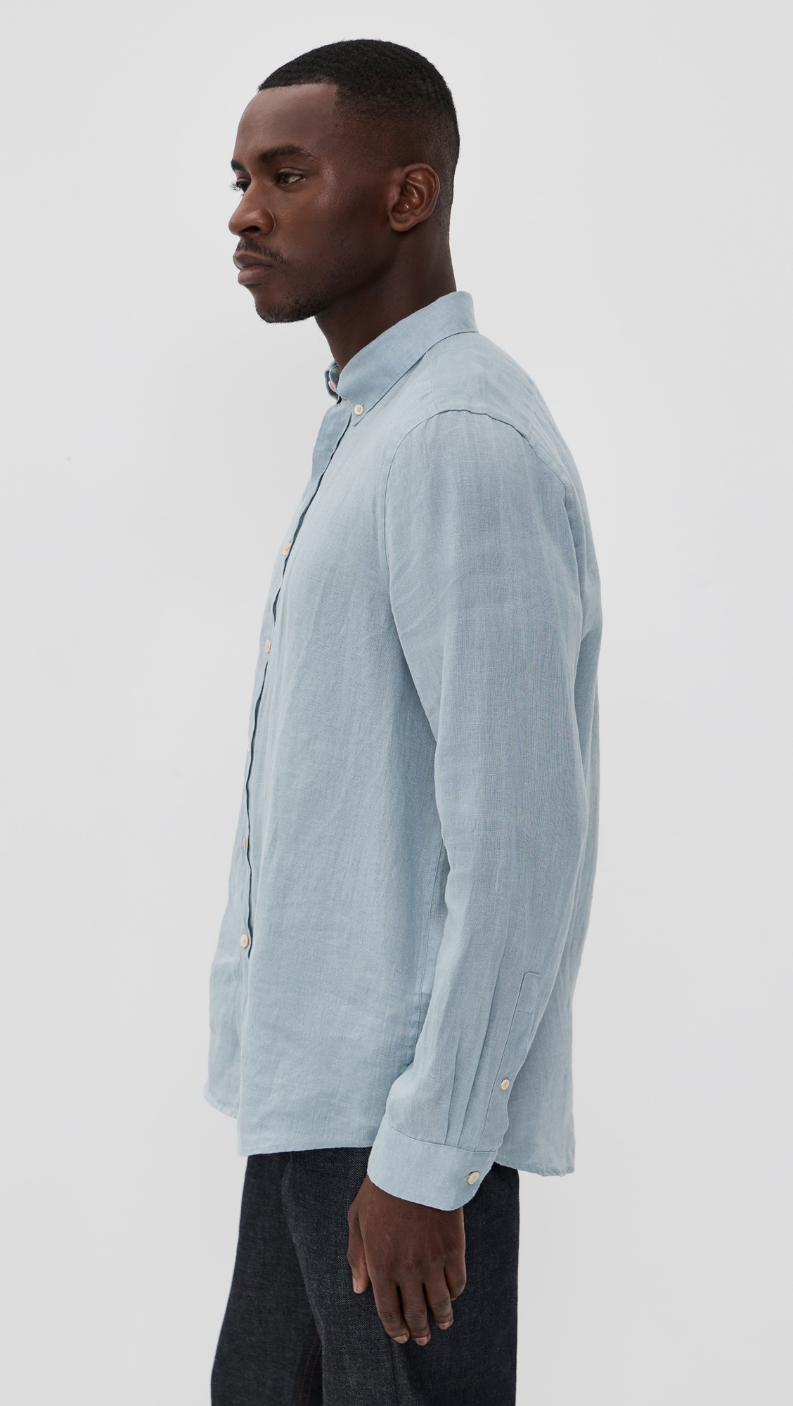 Regular Fit Linen Shirt Blue