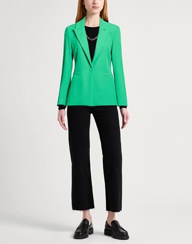 Woman Blazer Emerald green Size 10 Polyester, Elastane