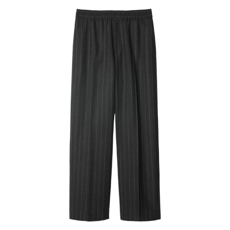 Pinstripe Wool Tailored Trousers