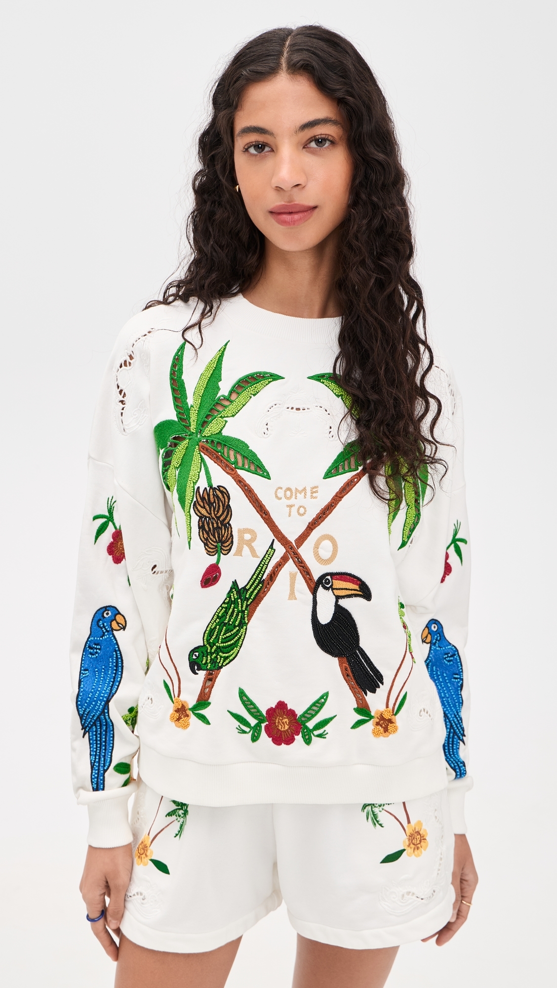 Coconut Trees Come To Rio Sweater Off-White 