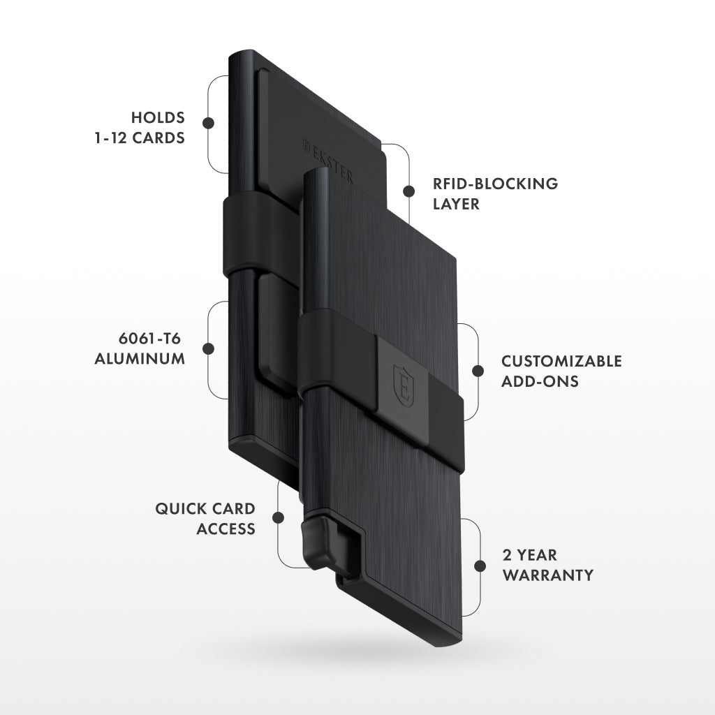 Ekster Cardholder - Metallic Gold Smart Card Holder Aluminium Wallet for Men Trackable RFID Pop Up Slim Card Holder