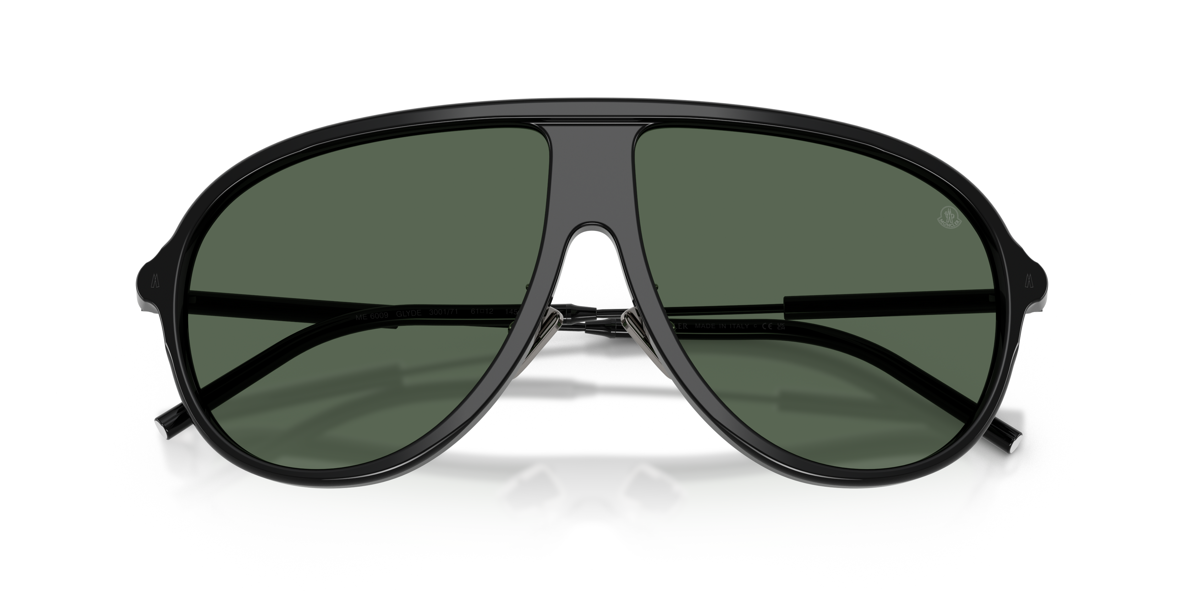 Moncler Unisex Moncler ME6009 GLYDE 300171 Sunglasses Acetate Black Green Pilot Norma