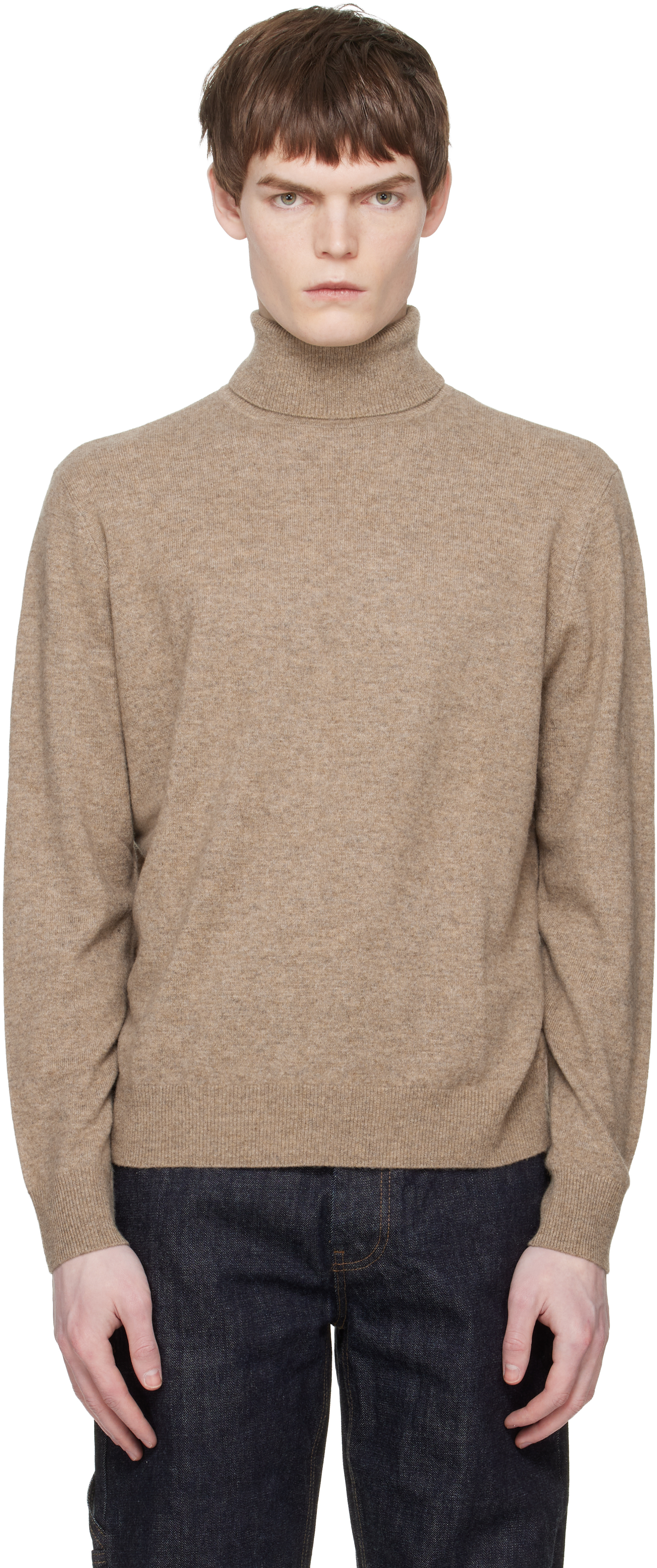 Beige Knit Turtleneck