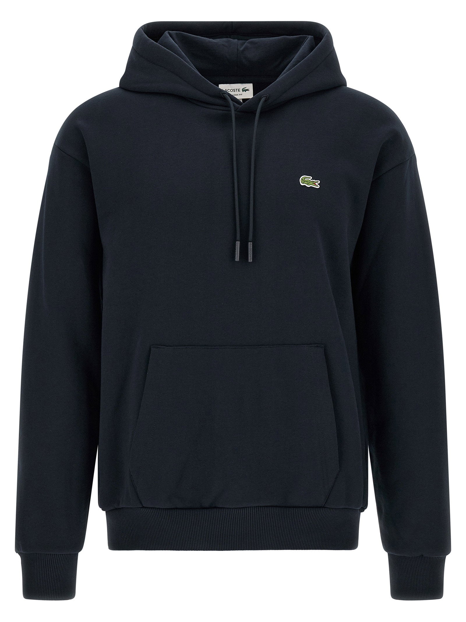 Logo-Embroidered Cotton Blend Hoodie — Black