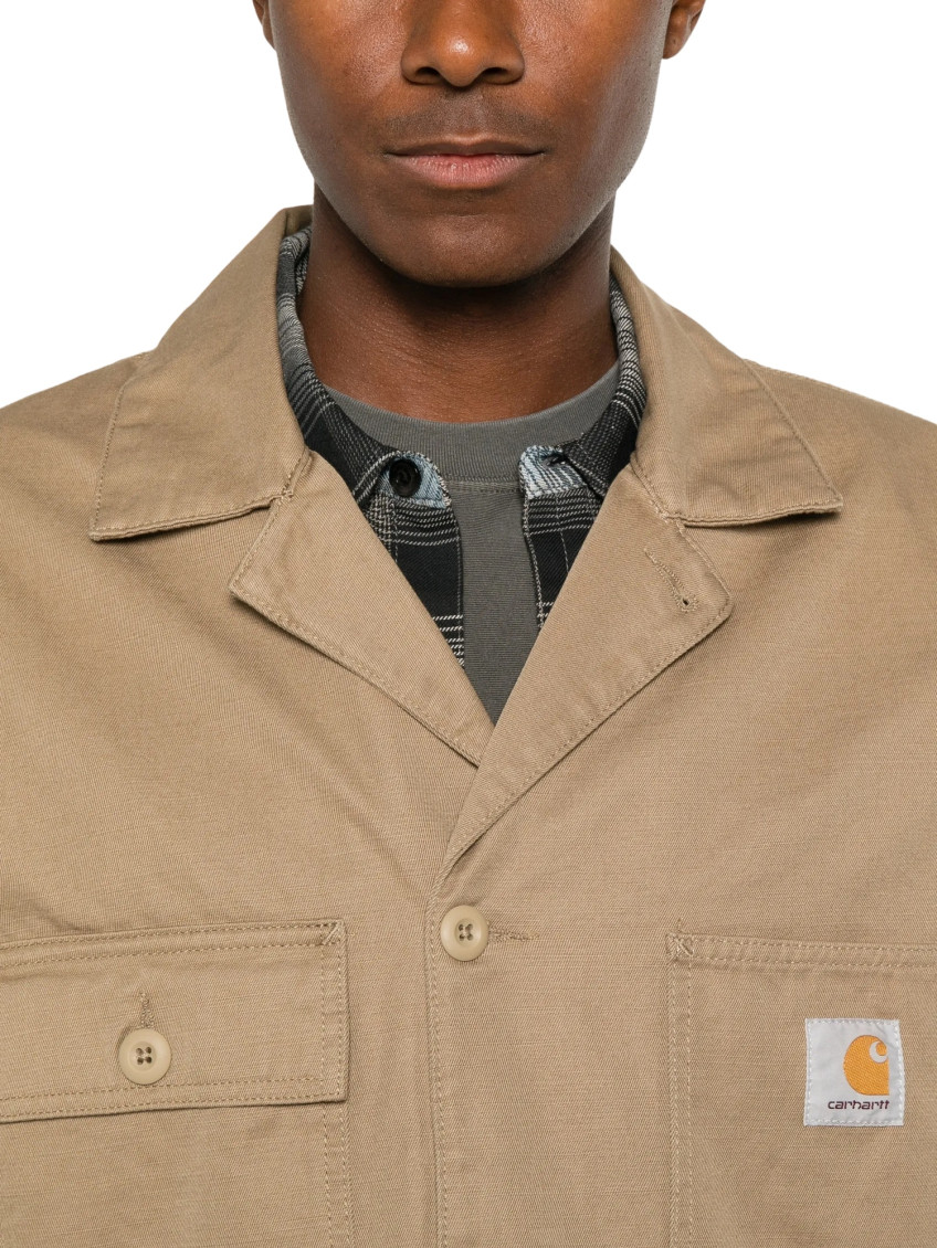 Beige Notched Lapel Blazer