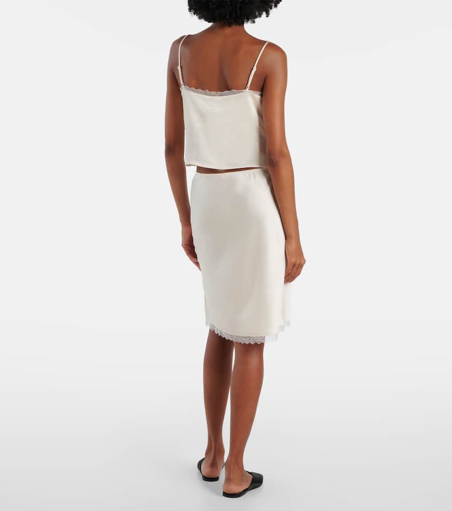 Barb cropped lace satin camisole