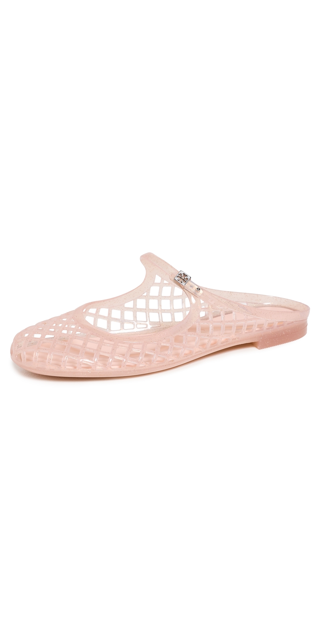Mellow Mary Jane Jelly Flats Soft Pink Glitter/Silver