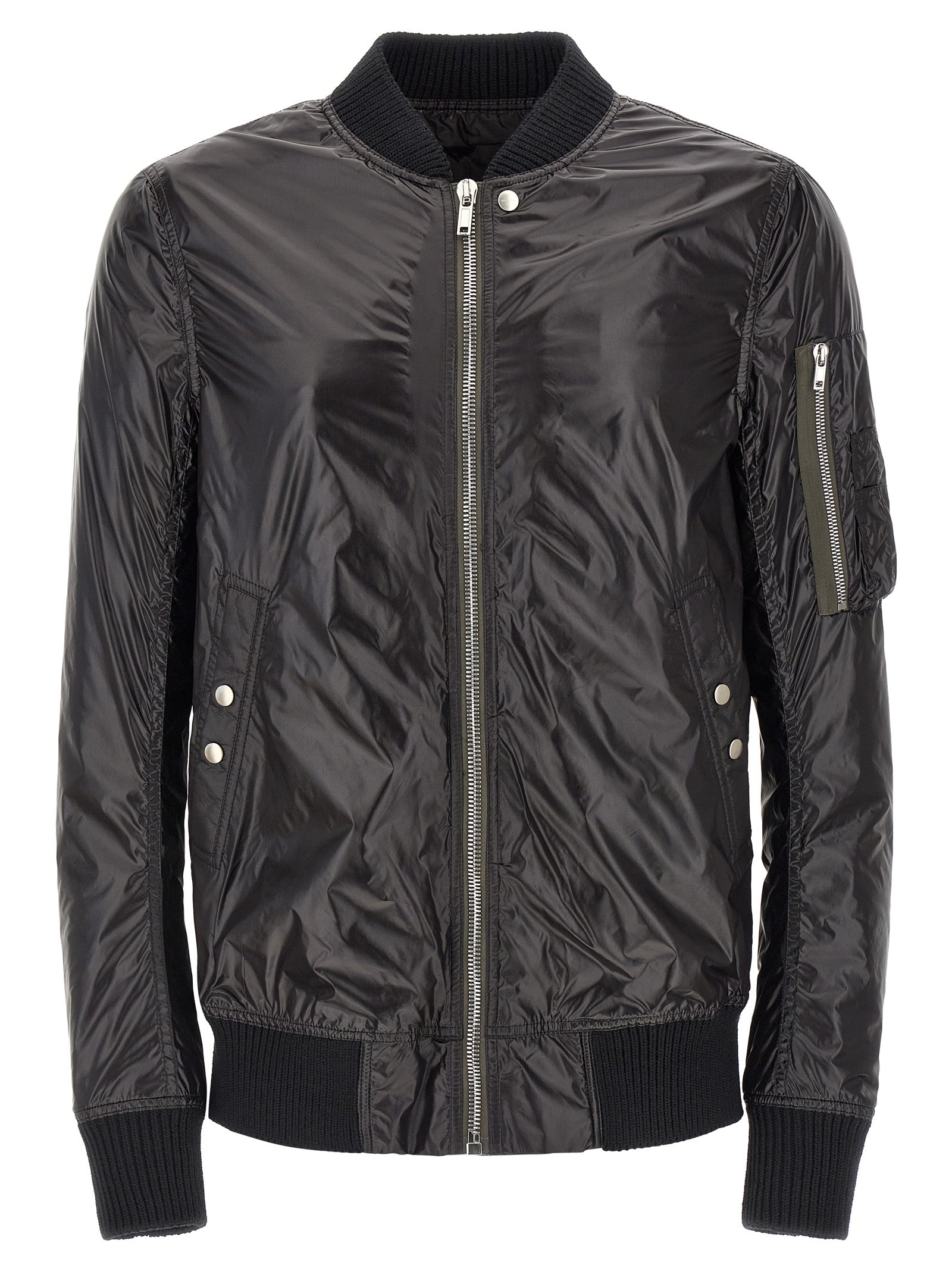 Nylon Bomber Jacket — Black