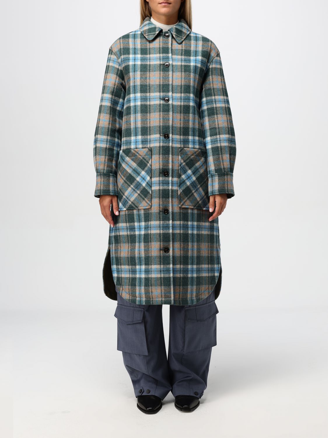 Reversible long sleeve over coat - Blue