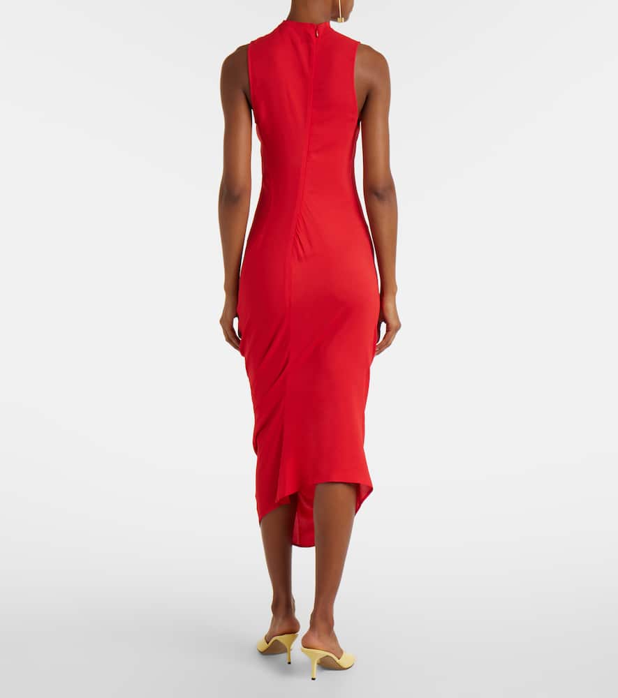 J draped crêpe midi dress