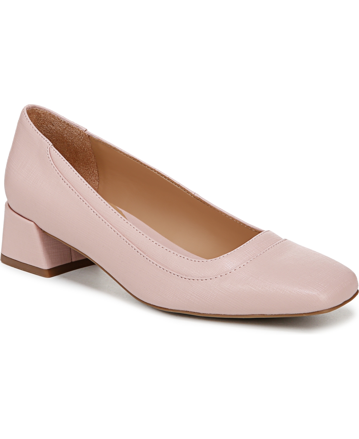 Women's Huntley Square Toe Block Heel Pumps - Cameo Blush Pink Faux Leather