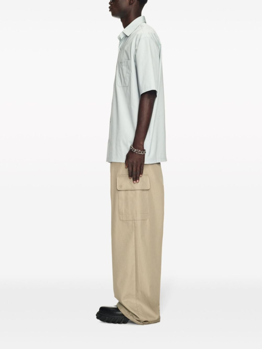 Wide-leg cargo trousers - Neutrals