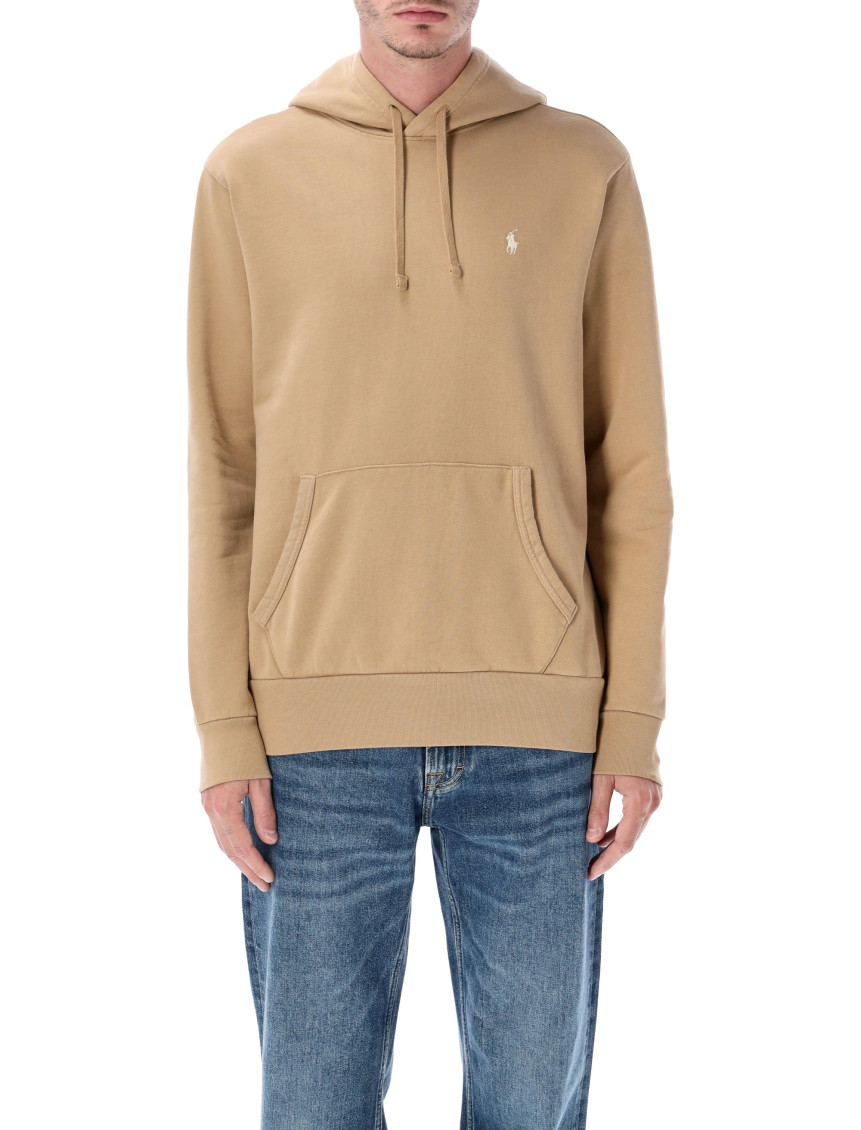 Brown Logo Embroidery Hoodie