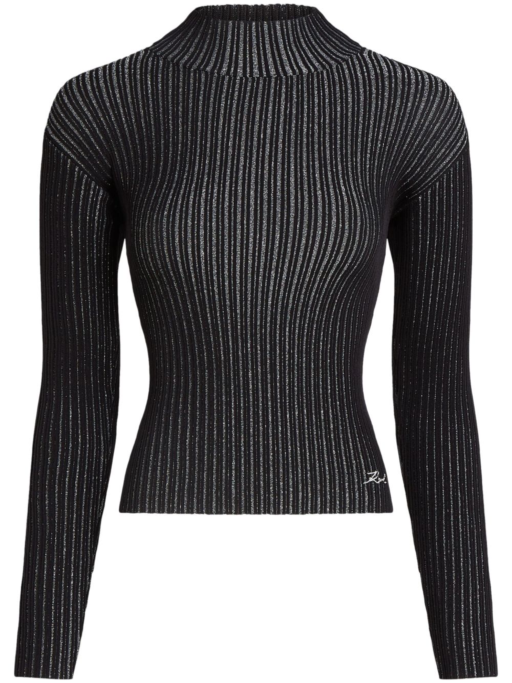 Striped knitted top - Black