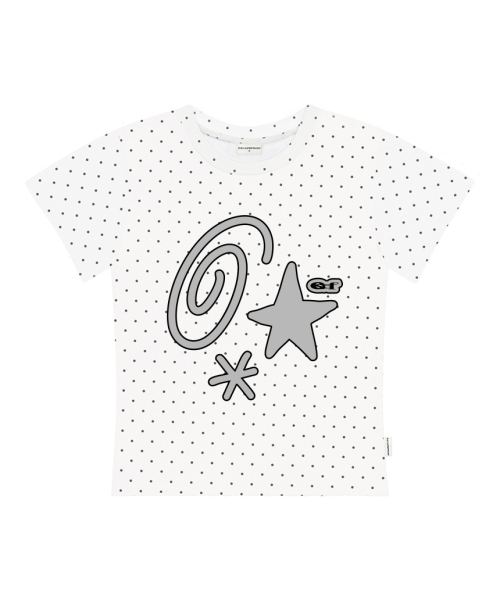 Kitsch Symbol Print Dot Slim Fit Short Sleeve T-Shirt Lemon