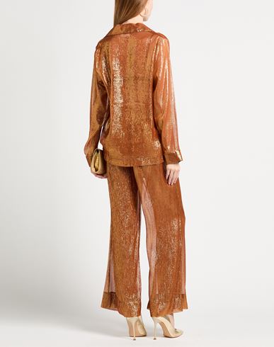 Forte_forte Woman Pants Brown Size 0 Silk, Metallic Polyester