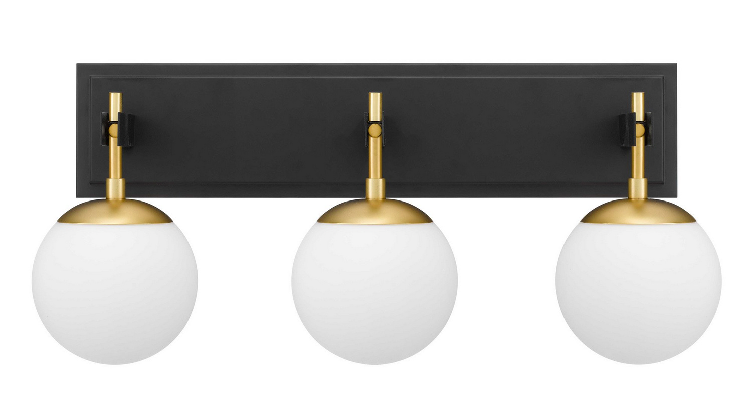 Black Satin Brass Bathroom Vanity Light from the Allie Collection