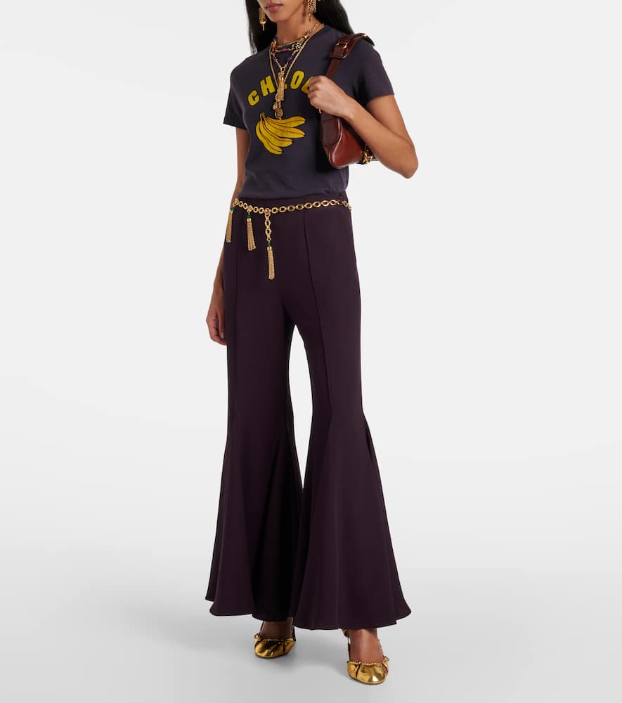 Chloé Crêpe satin flared pants