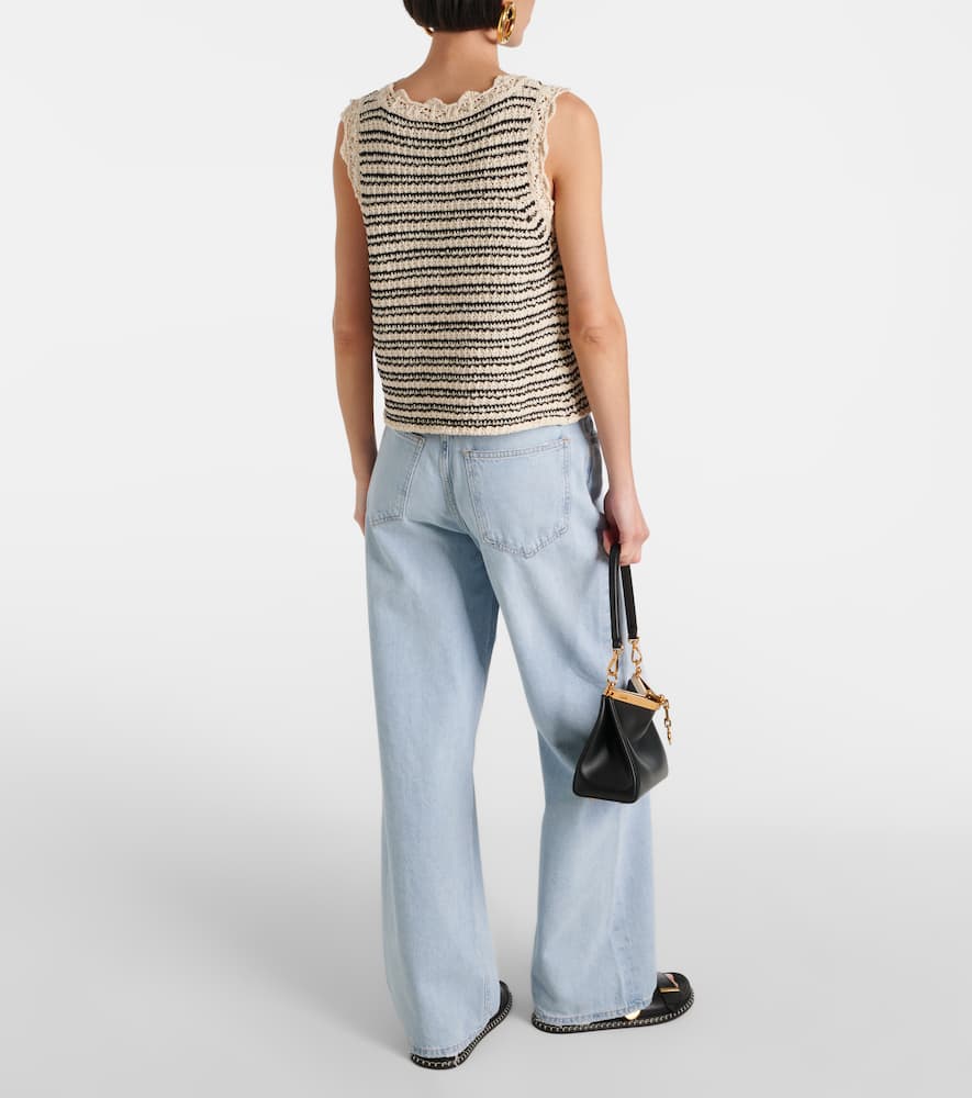 Velvet Sophie striped cotton-blend vest