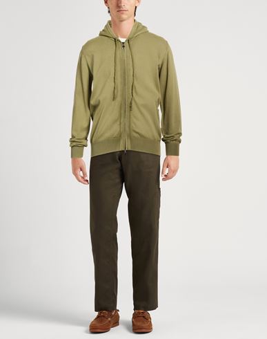 Man Cardigan Military green Size 40 Cotton