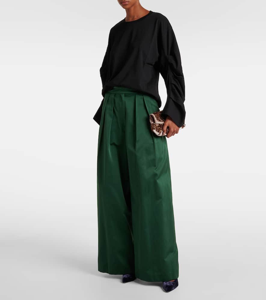Ruched cotton jersey sweatshirt