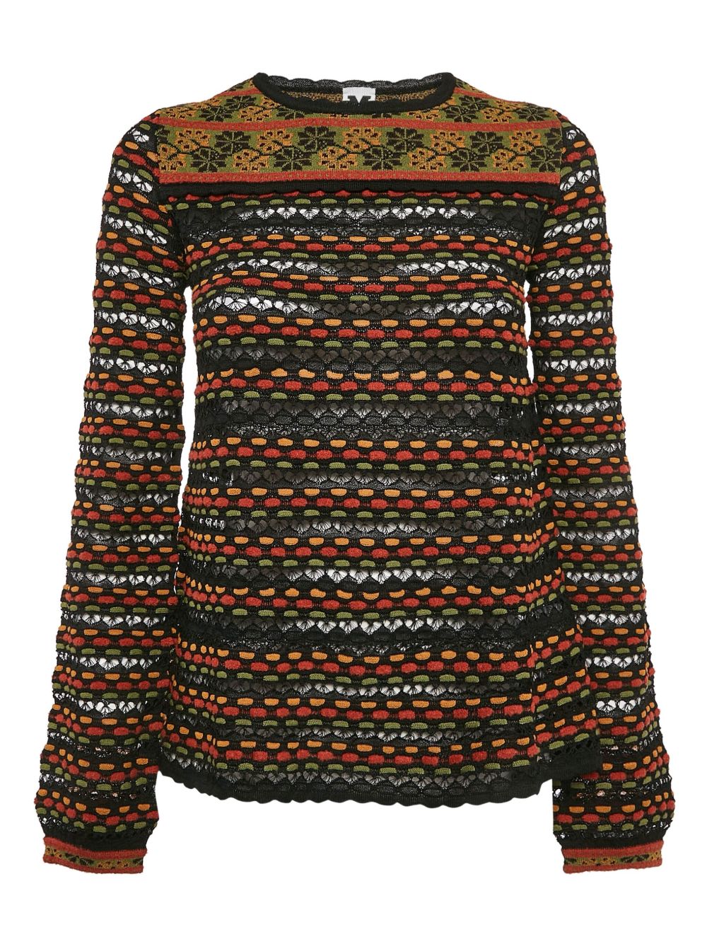 Pointelle-knit top - Black