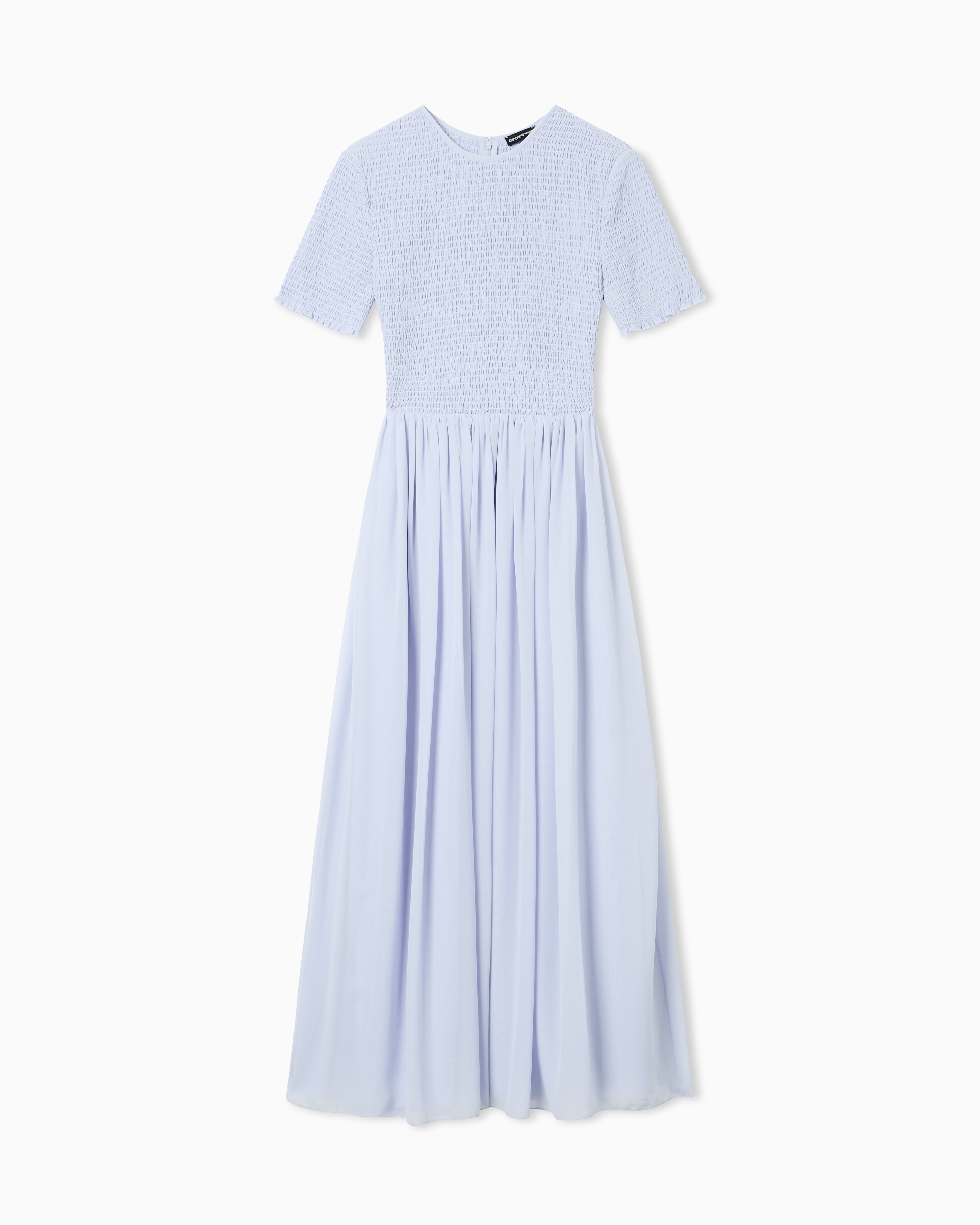 Techno georgette dress with drape