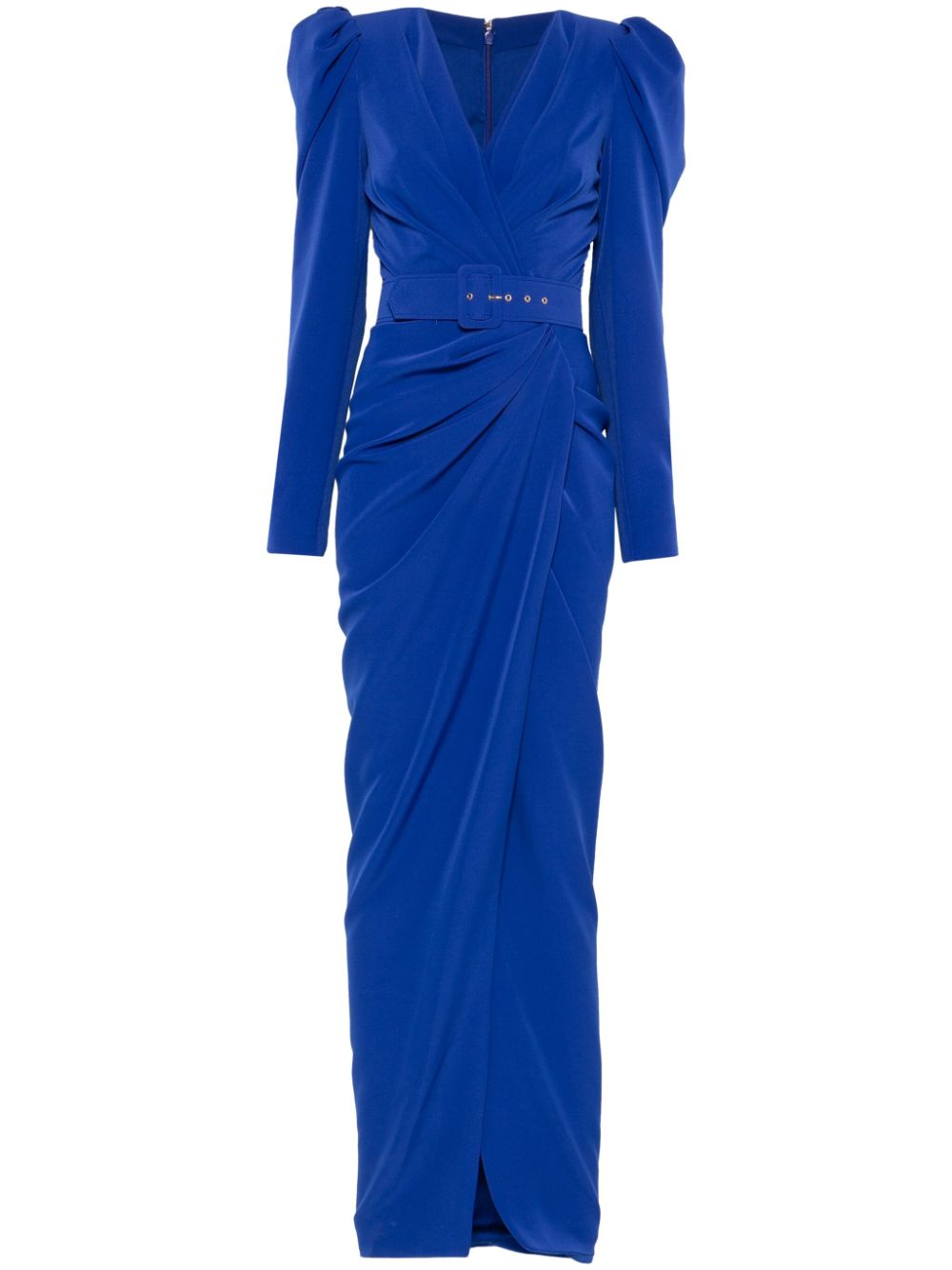 Chloe belted crepe dress - White