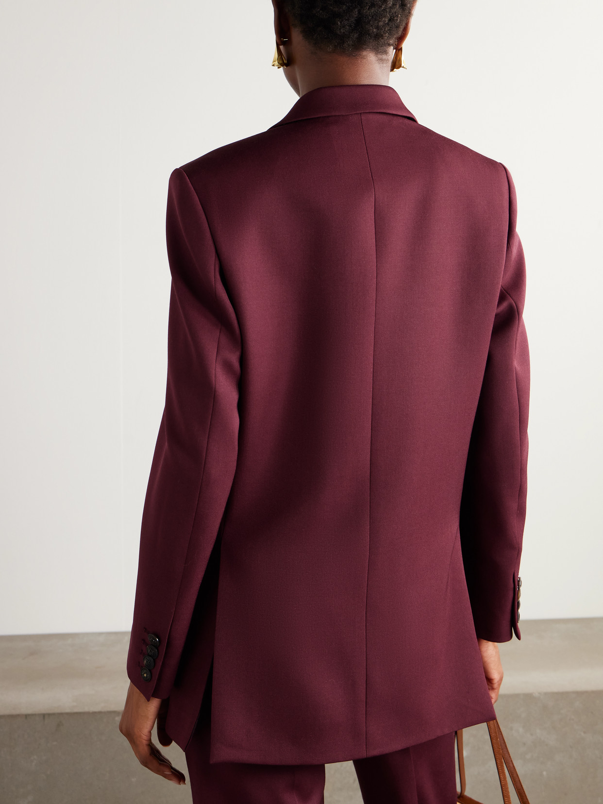 Sebastian Grain De Poudre Wool Blazer - Burgundy