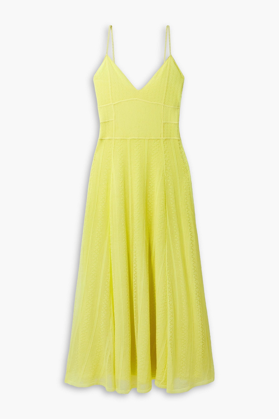 Pointelle-knit midi dress