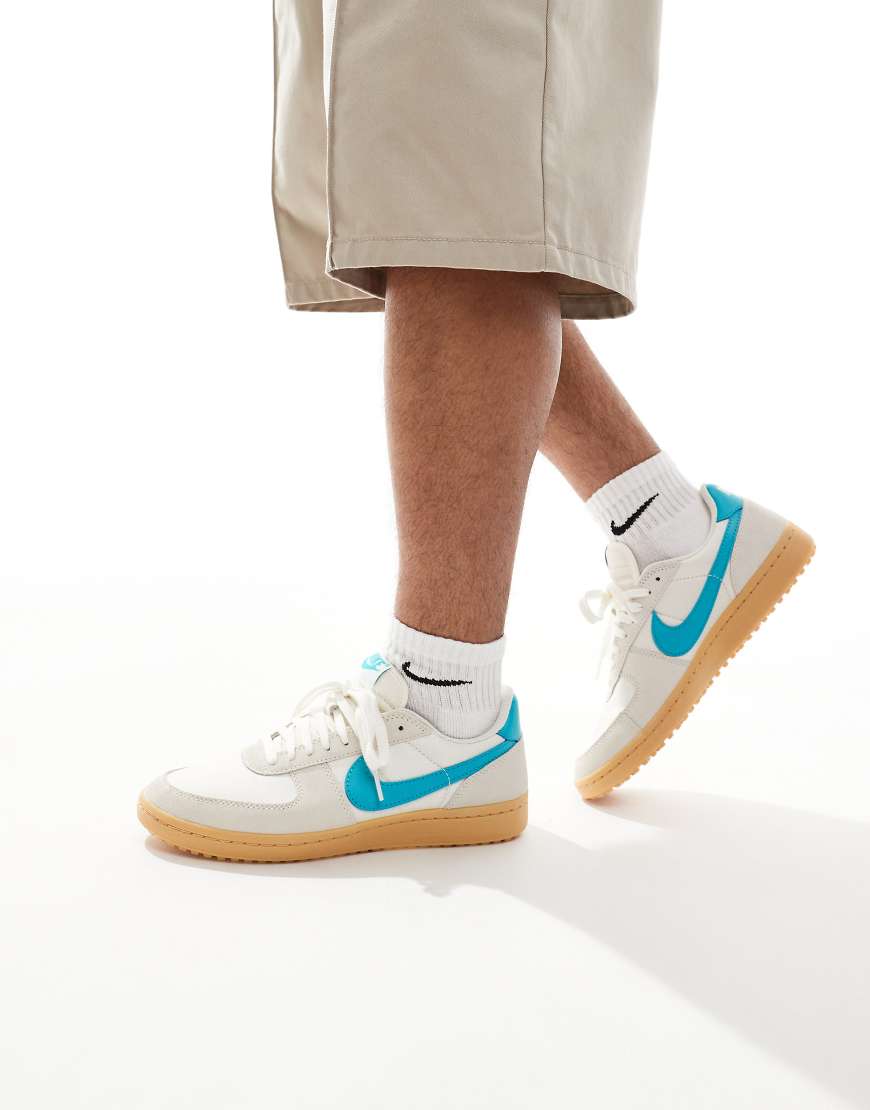 Nike Field General sneakers in off-white and light blue
