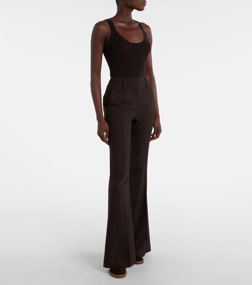 Pointelle wool tank top