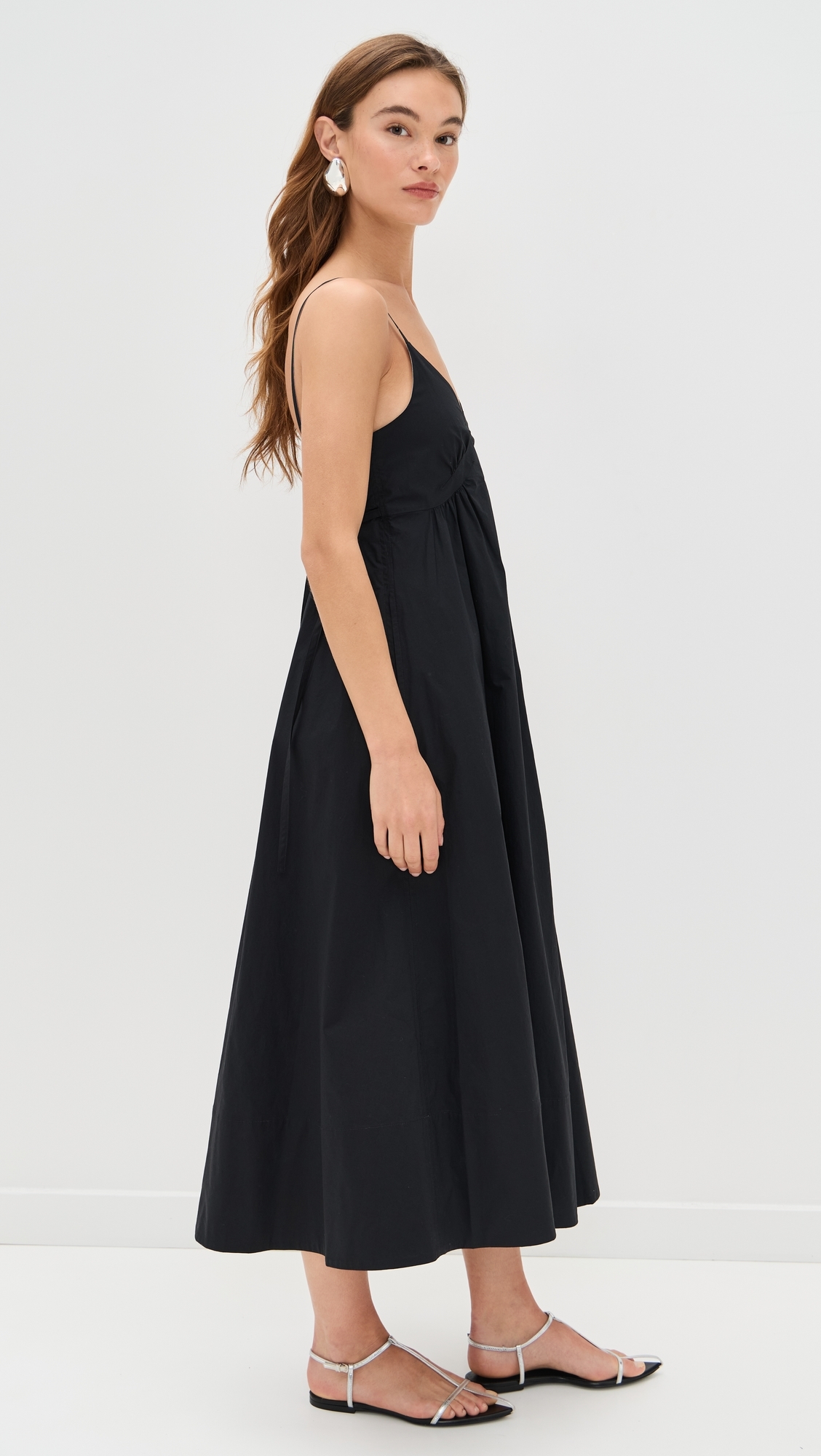 Barker Dress in Stretch Poplin Black