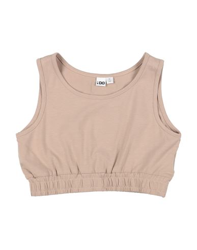 Kid Girl Top Beige Size 10 Cotton, Elastane