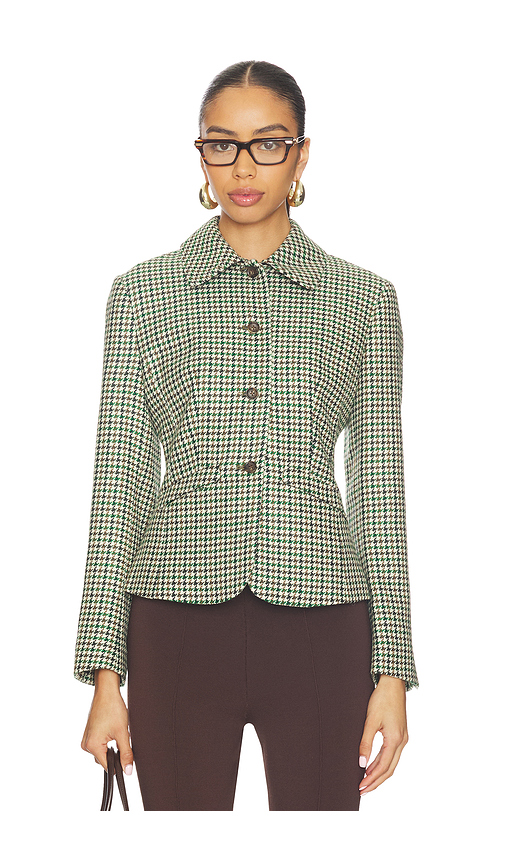 La Ligne Houndstooth Jacket in Cream. 0. Also