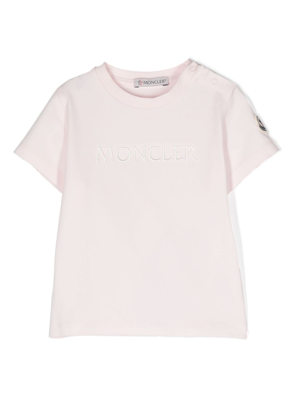 Logo-embroidered cotton-blend T-shirt - Pink