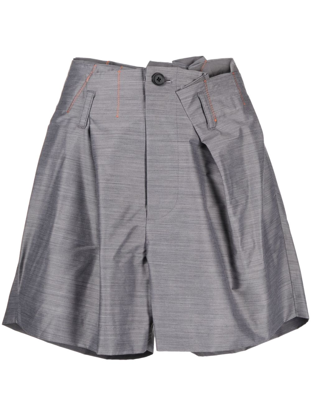 Asymmetric-design relaxed shorts - Grey